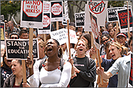 Students rally at Cal State Fullerton