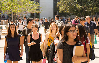 students on campus