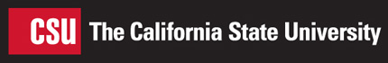 CSU wordmark reversed (white type/solid background) version