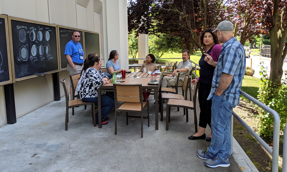 People enjoying an outdoor meeting