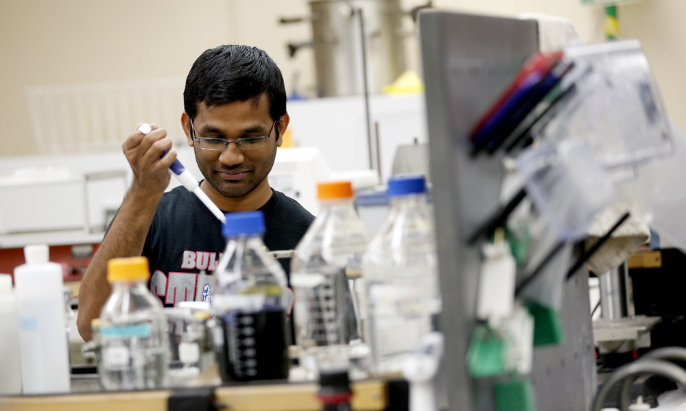 a student working in a lab