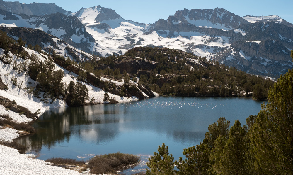 mountain view with a lake 