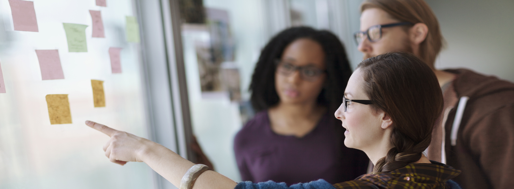 employees analyzing data